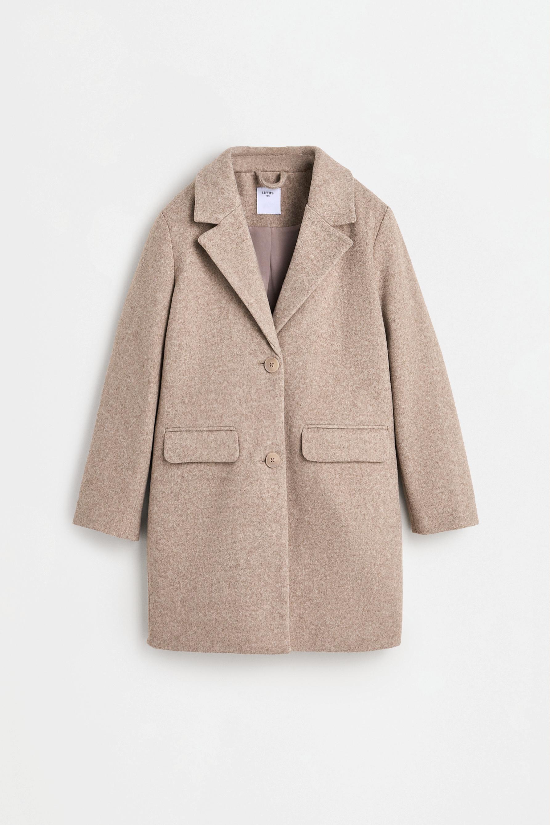Synthetic wool coat — BEIGE