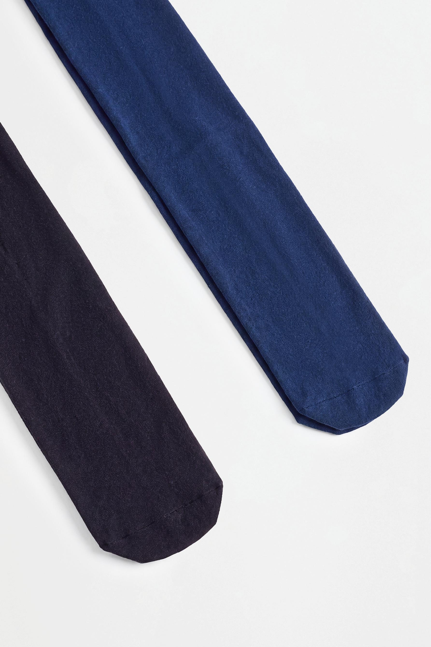 50 DEN solid-color tights (2-pack) — BLACK