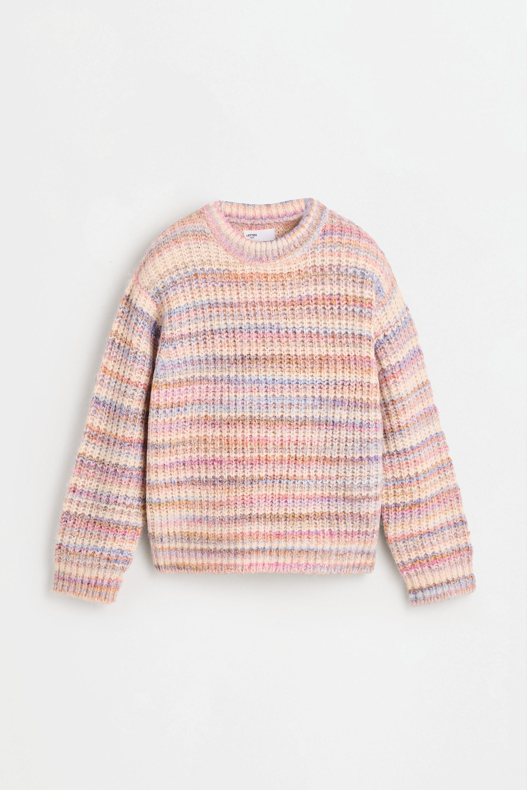 Striped knit sweater — MEDIUM PINK