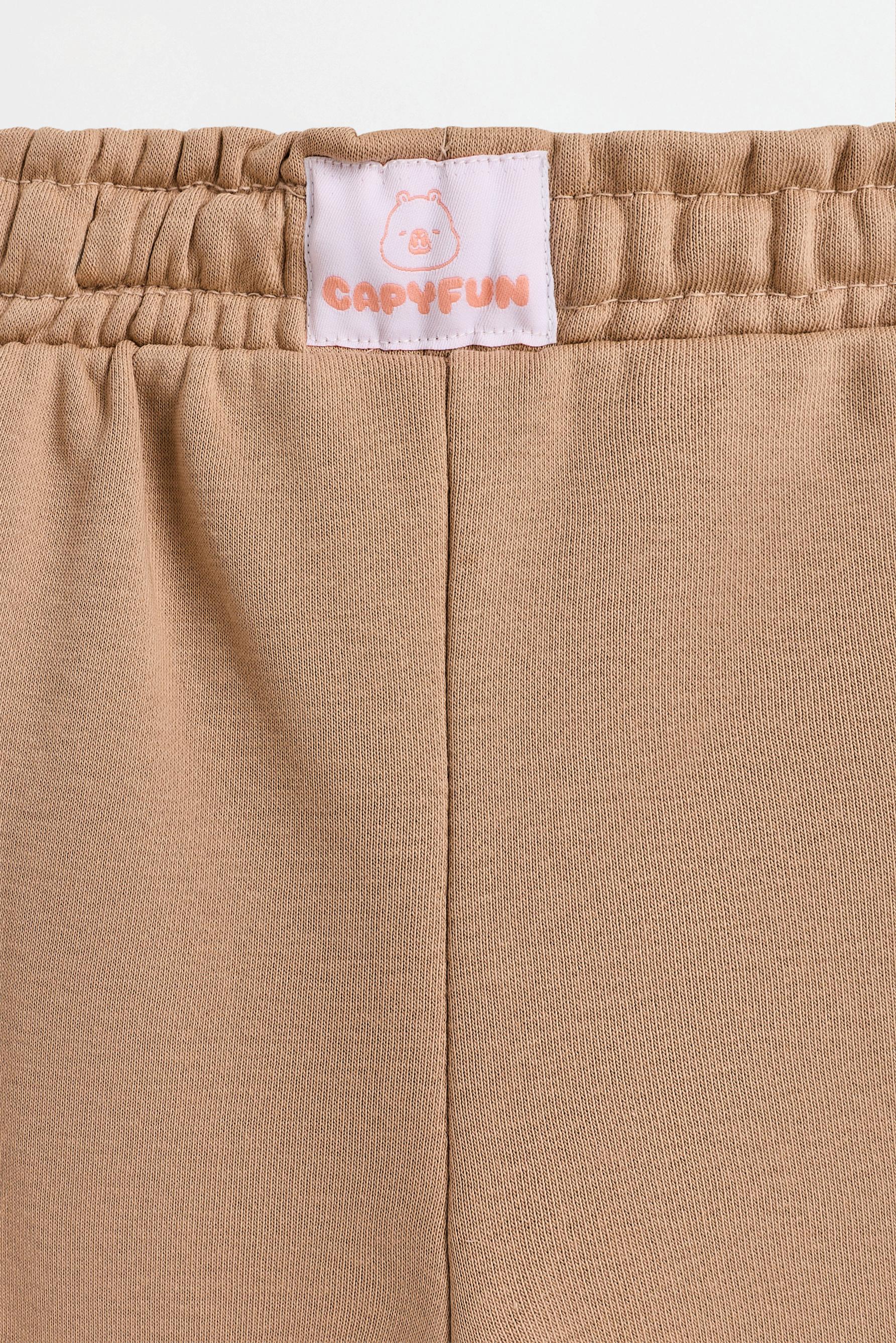 Capybara CAPYFUN© wide-leg plush trousers — SAND MARL
