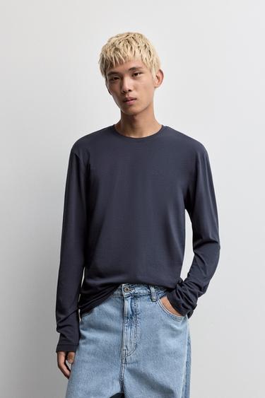 Basic long sleeve T-shirt — NAVY 1