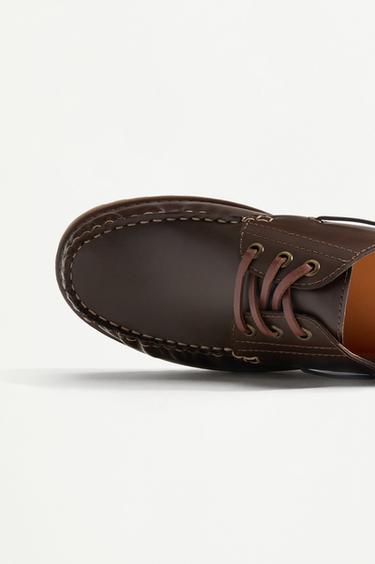 Lug sole boat shoes — BROWN 4