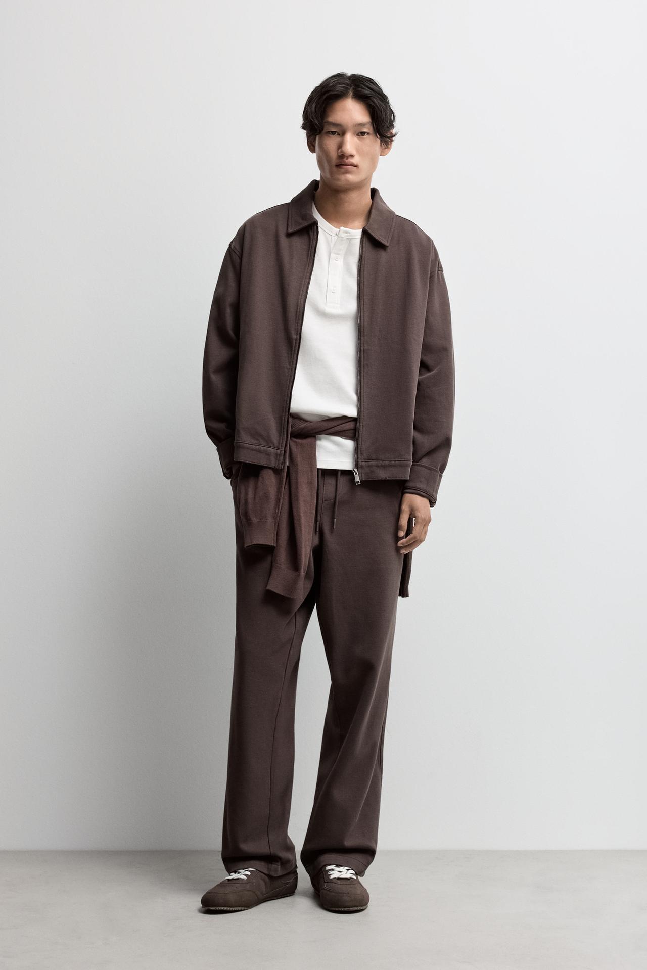 Zip-Up Overshirt — CHOCOLATE