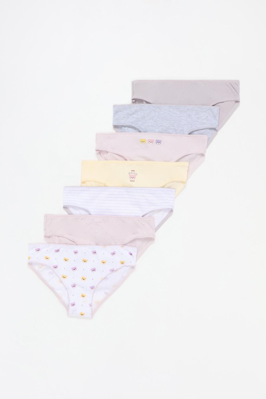 Confezione da 7 slip con stampe di orsetti
