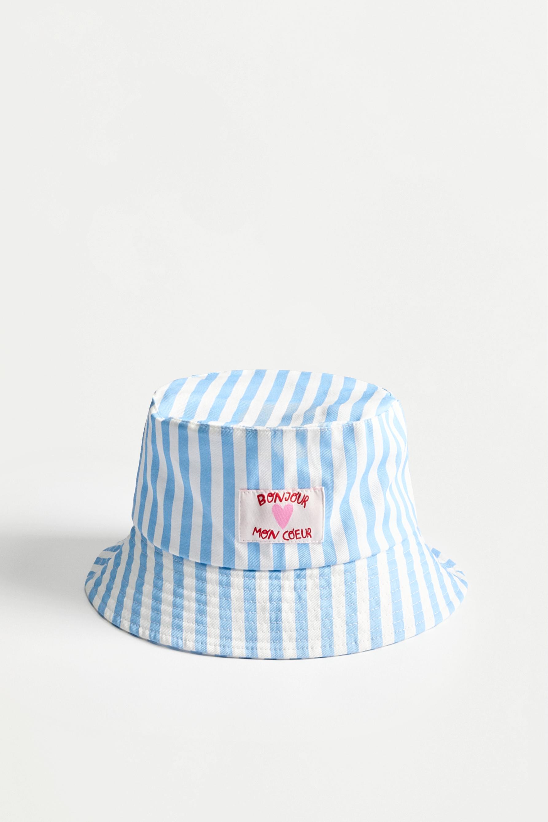 Striped bucket hat — SKY BLUE