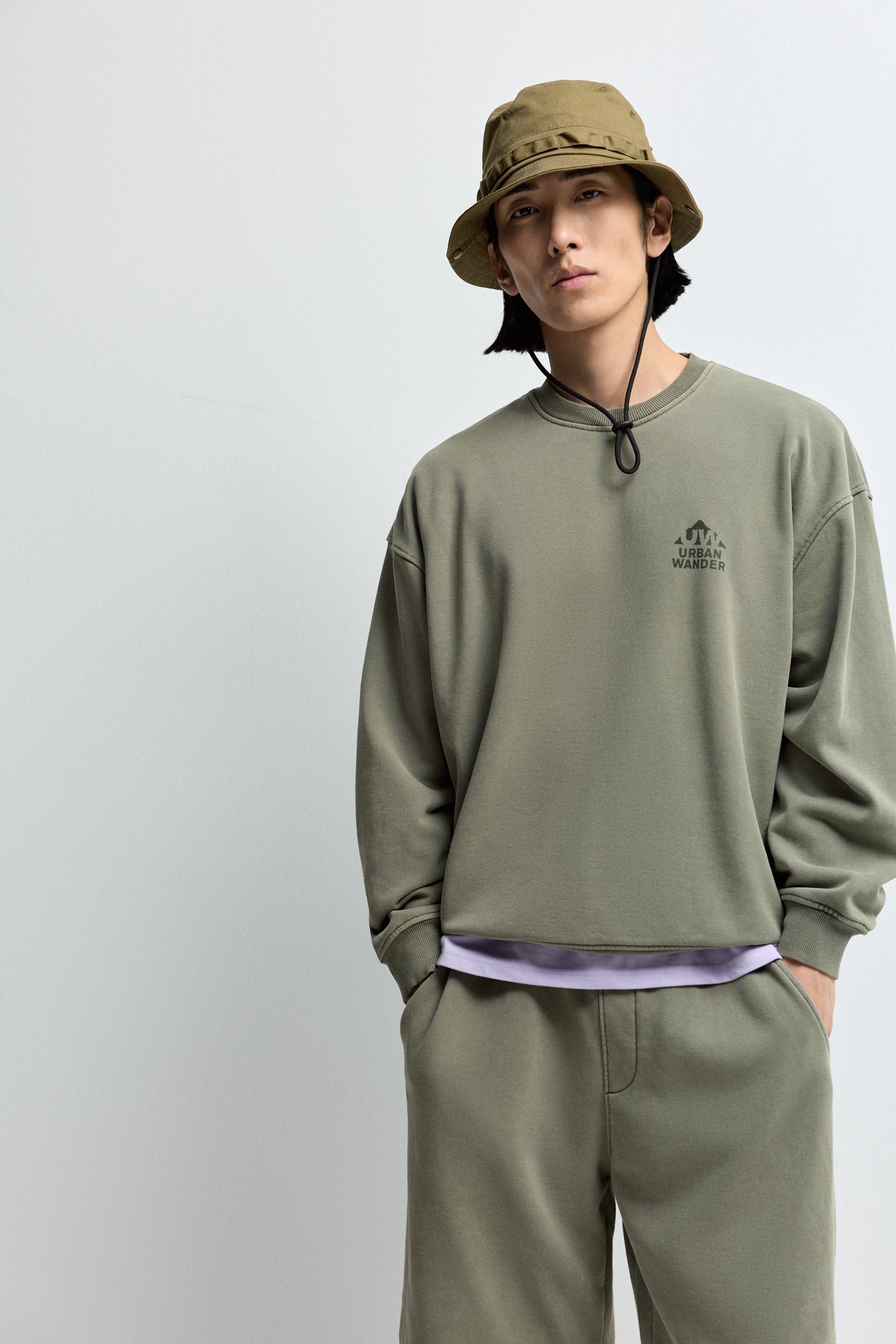 Sudadera estampados efecto lavado