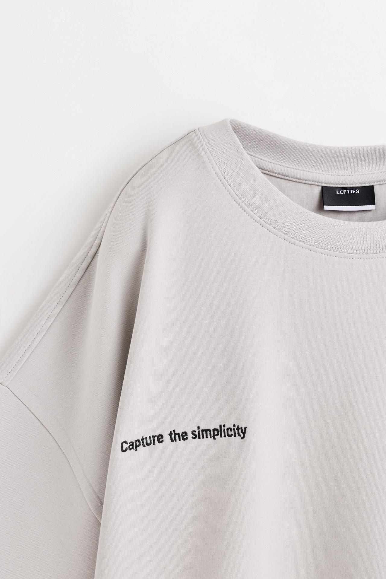 Printed interlock T-shirt — PEARL GREY