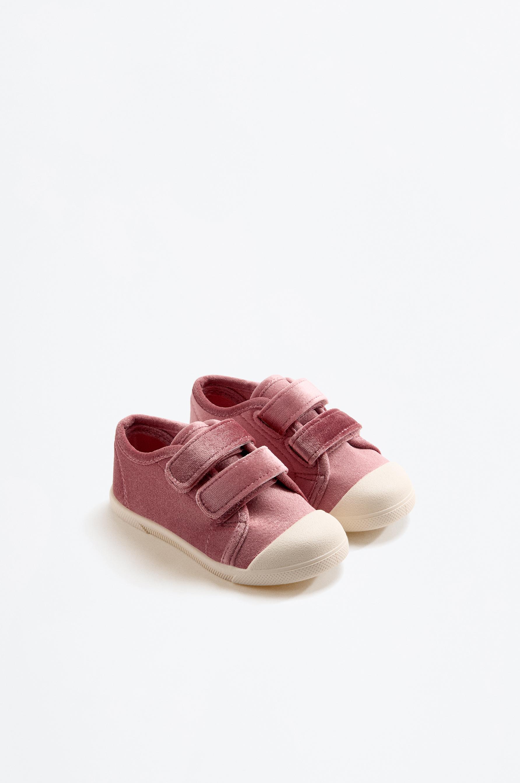 Velvet toecap slipper — PINK