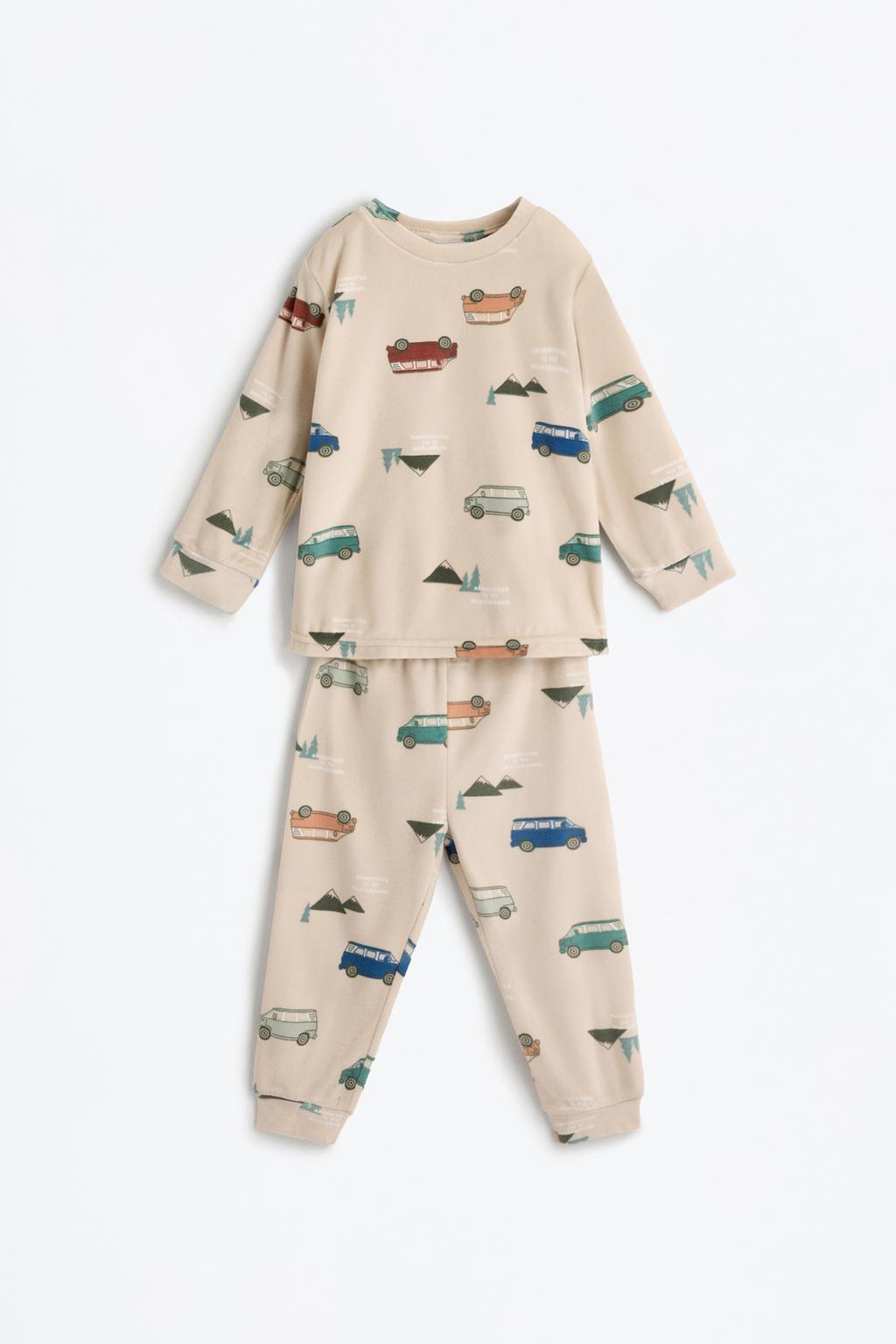 Printed velvet pyjamas
