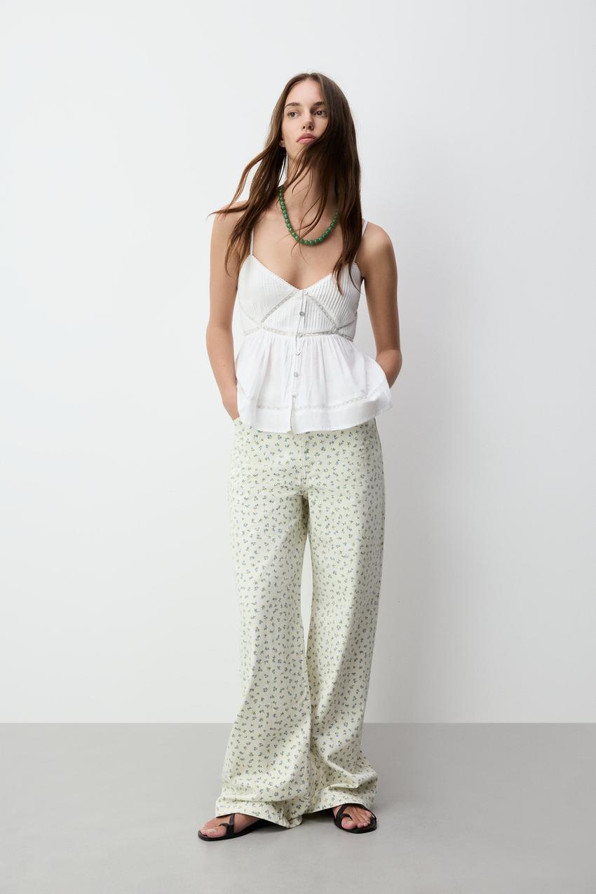 Jeans wide leg flores Jeans ROPA Mujer Lefties México