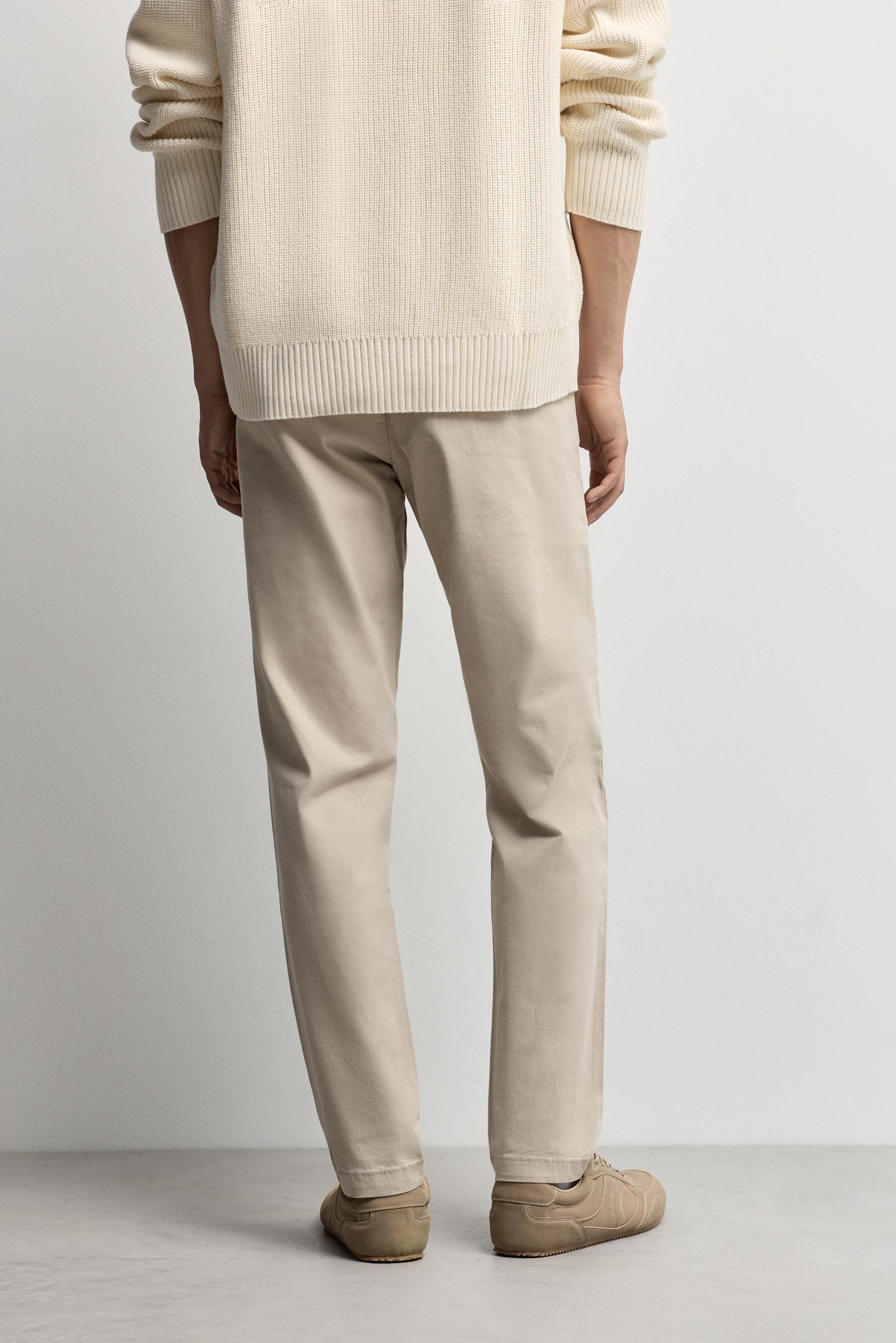 Skinny fit chino trousers — BEIGE