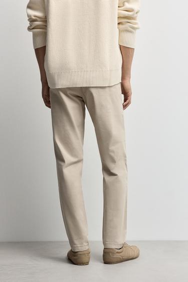 Skinny fit chino trousers — BEIGE 4