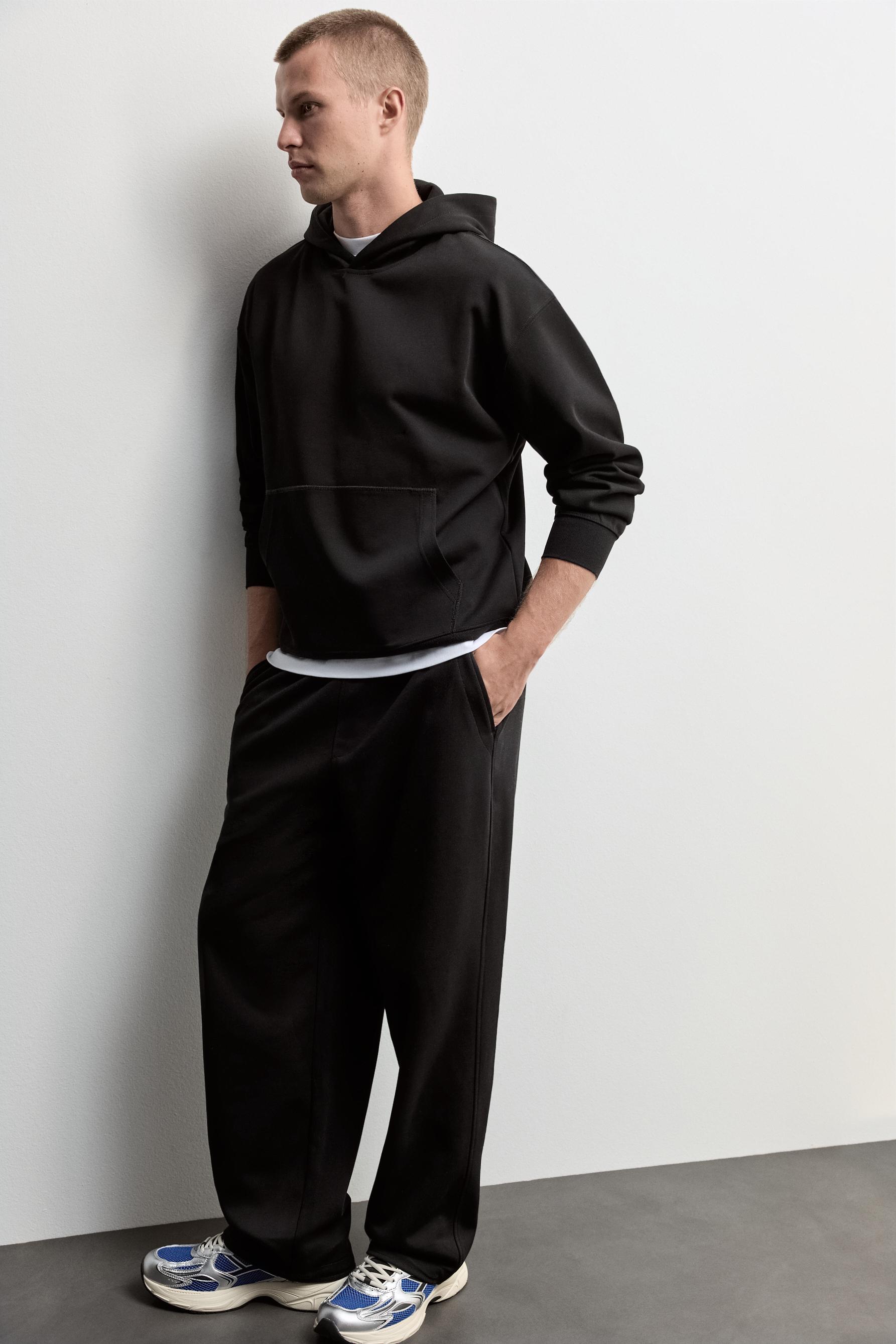 Interlock baggy joggers — BLACK