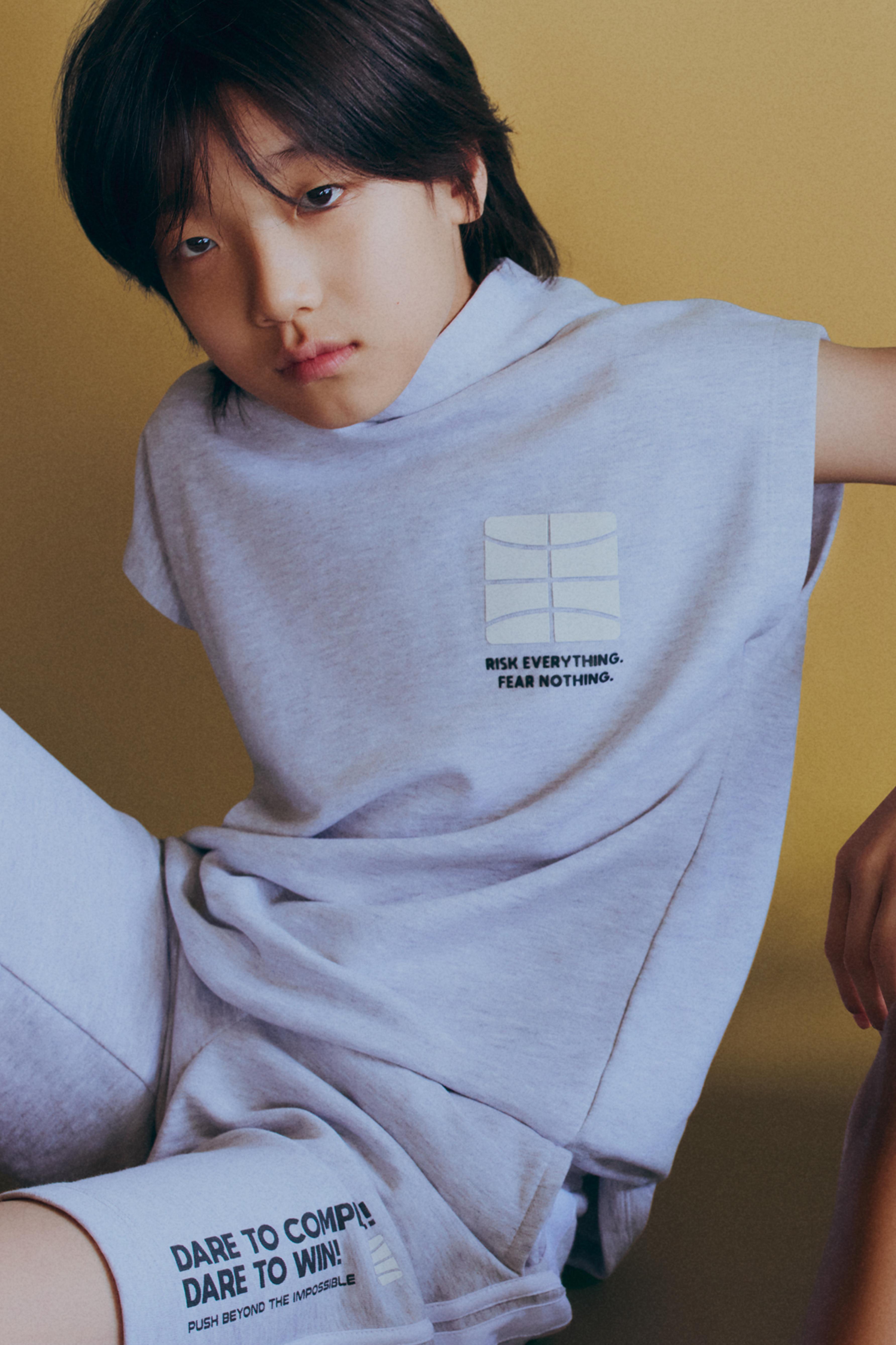 Sleeveless hoodie — GREY MARL