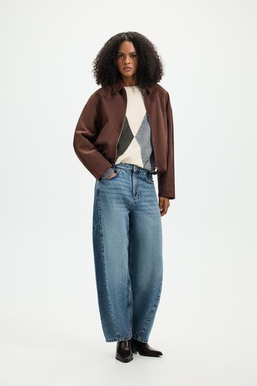 Puffed faux suede bomber jacket — CHOCOLATE BROWN 3
