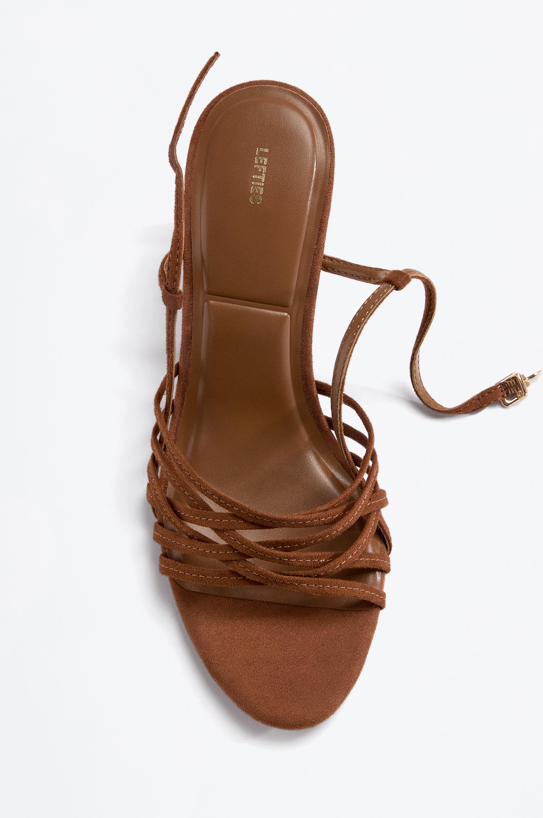 Multi-strap heel sandal — LEATHER