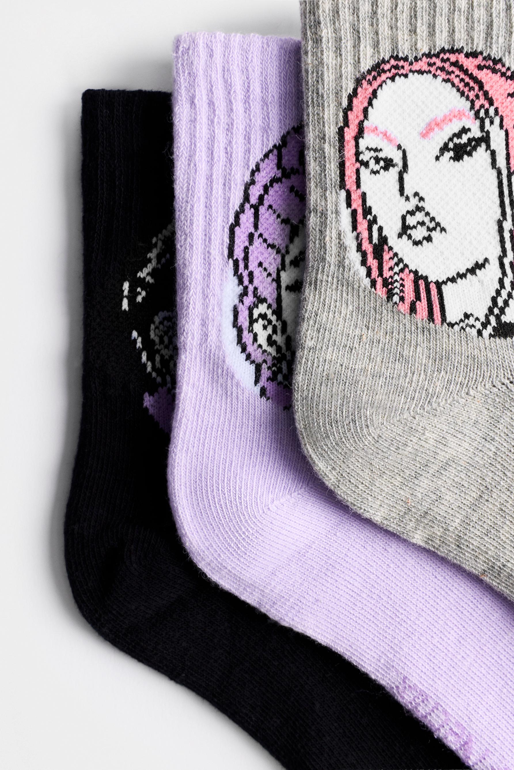 Huntrix K-Pop Demon Hunters ™/© Netflix Ankle Socks (3-Pack) — LILAC/WHITE