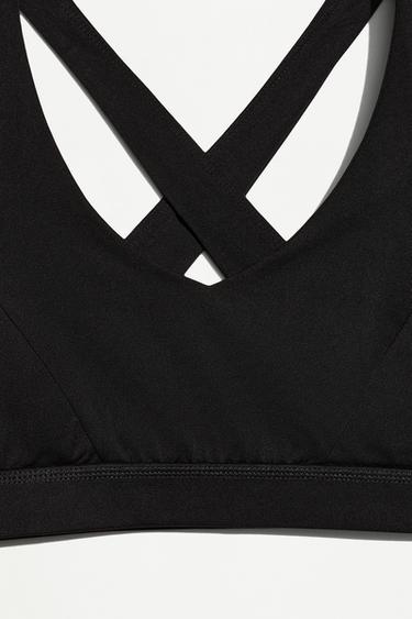 Criss-cross strap sports top — BLACK 7