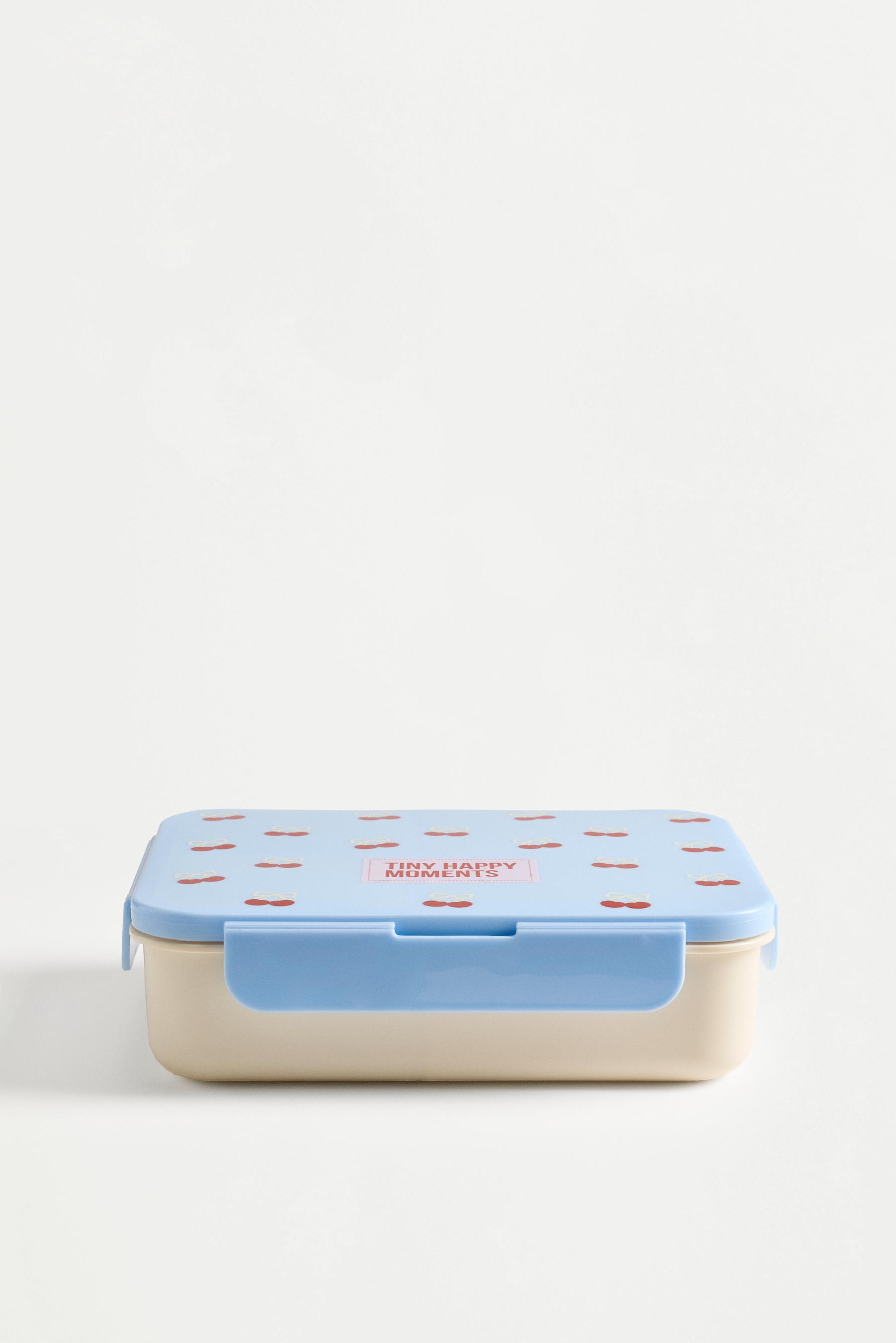Cherry print lunch box with compartments — VARIOUS