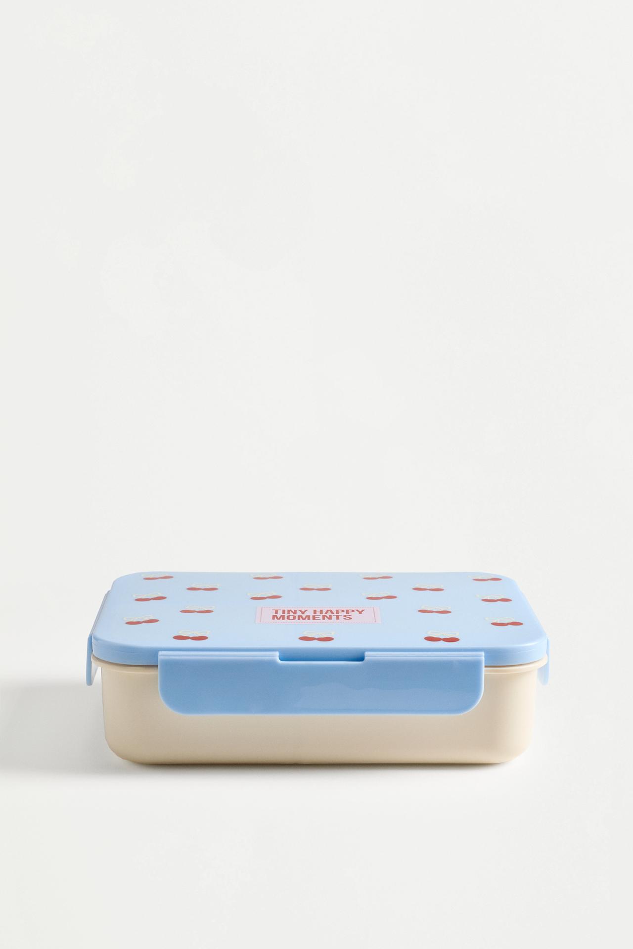 Cherry print lunch box with compartments — VARIOUS