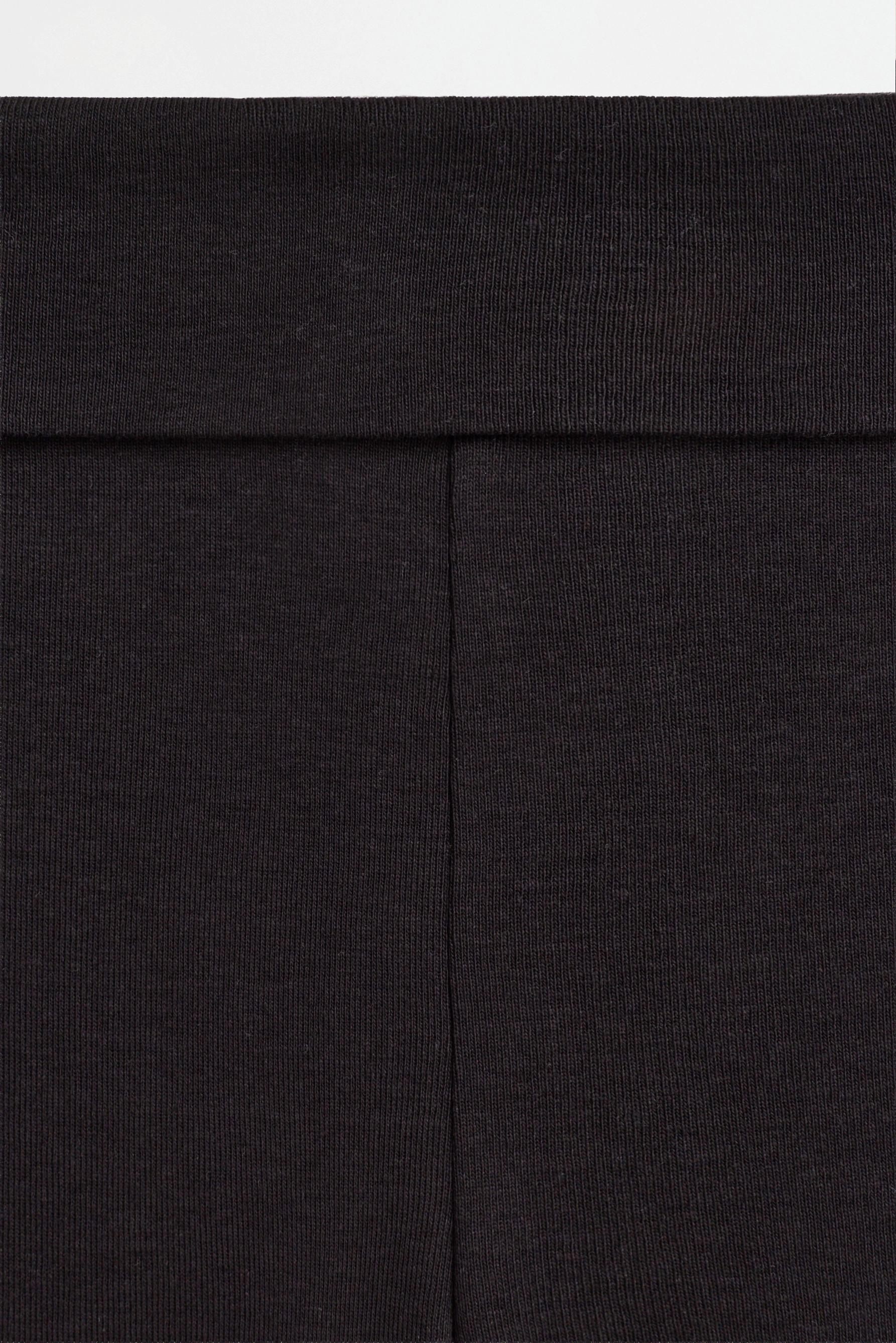 Bell bottom leggings with fold-over waist — BLACK
