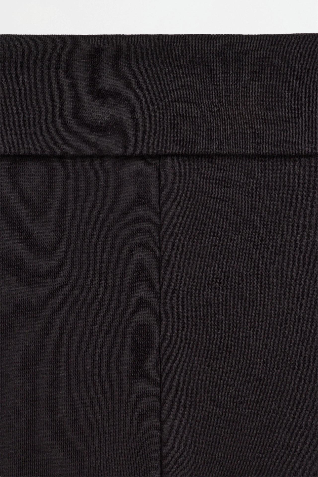 Bell bottom leggings with fold-over waist — BLACK