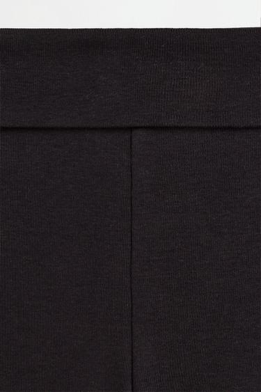 Bell bottom leggings with fold-over waist — BLACK 4