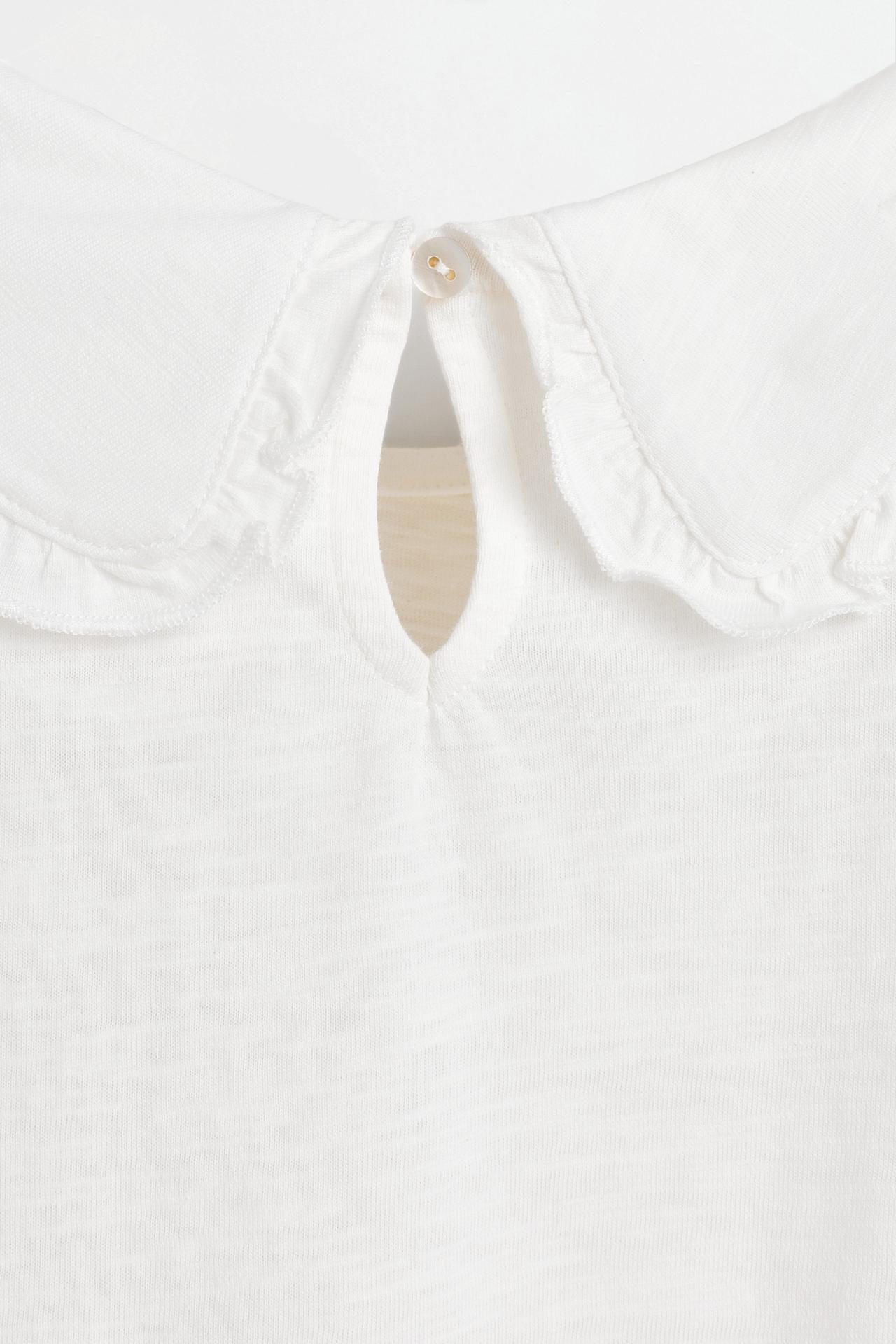 Peter Pan collar T-shirt — OFF WHITE