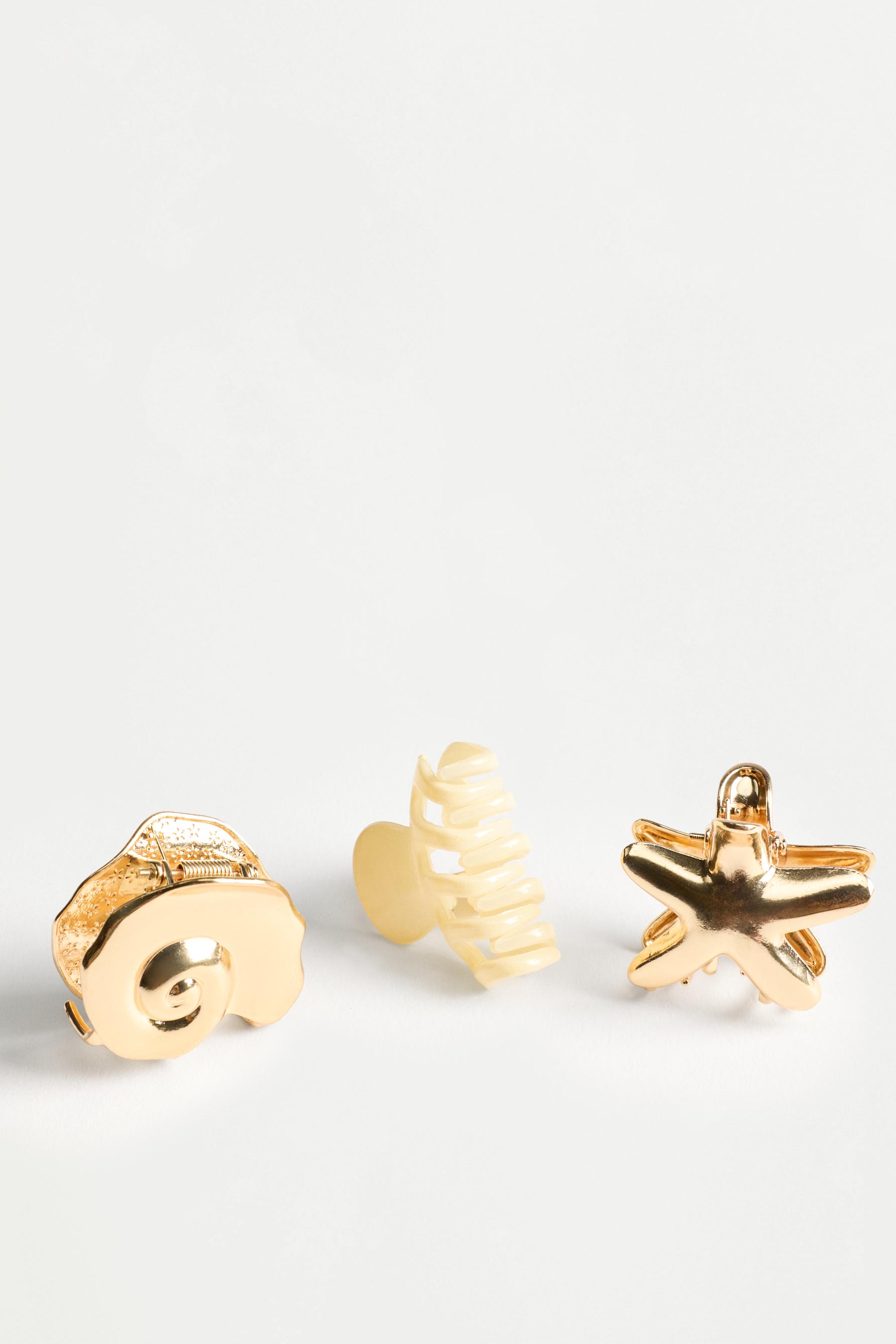 Assorted Hair Clips (3-Pack) — GOLD