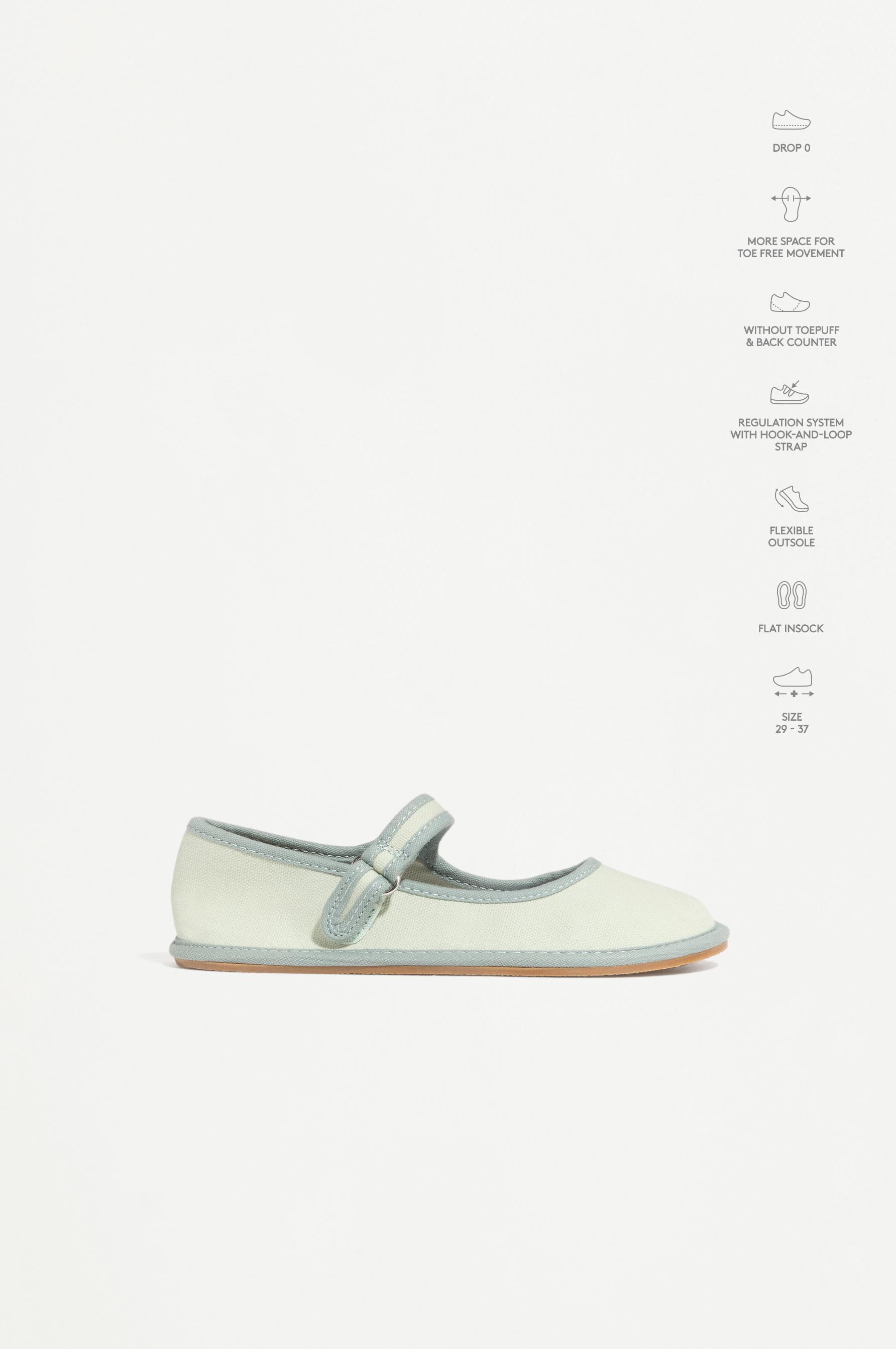 BAREFOOT MARY JANE FLATS — MINT GREEN