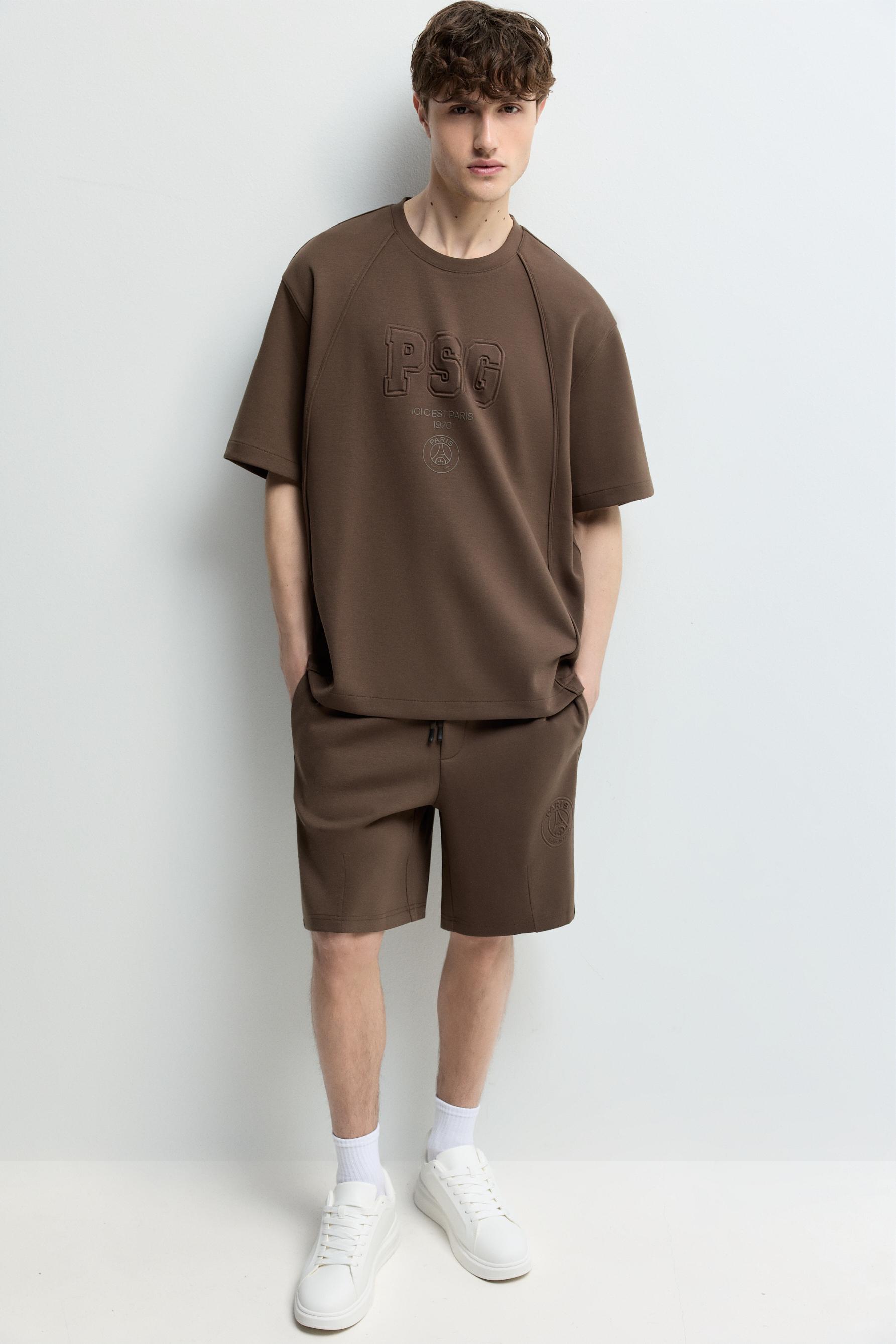 Paris Saint-Germain x Lefties interlock Bermuda shorts — BROWN