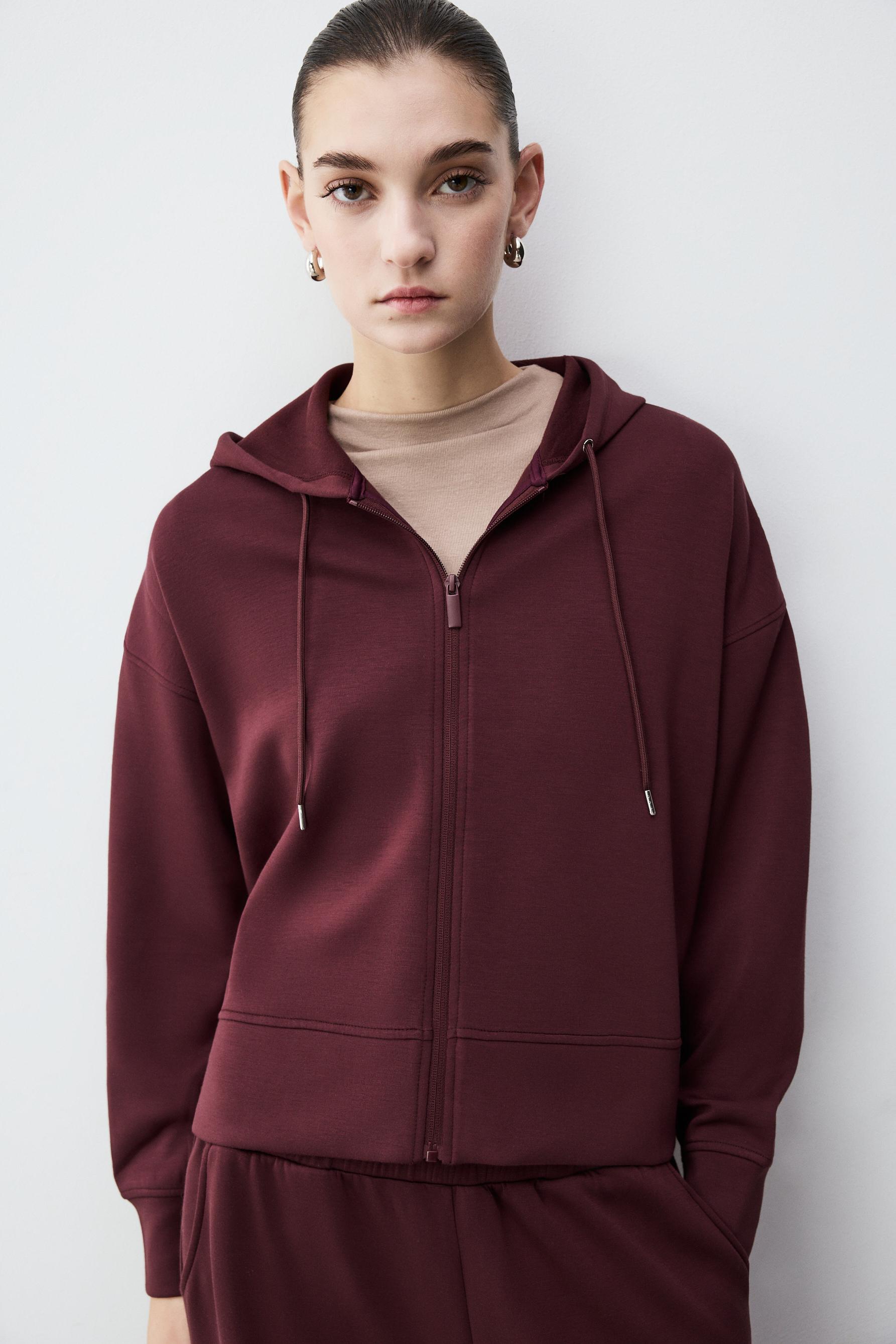 Sudadera cremallera felpa fluida