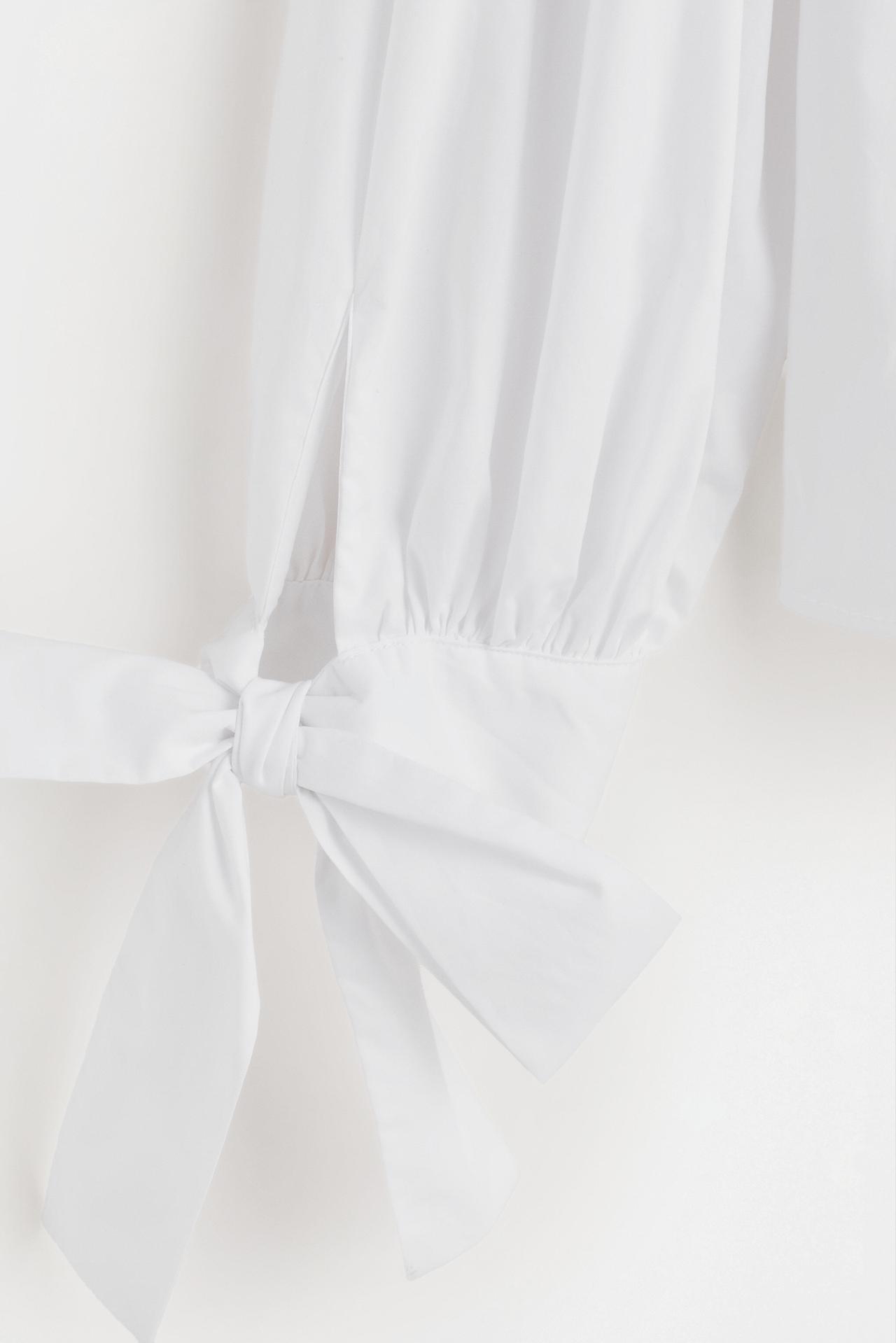 Shirt with tie cuffs — WHITE