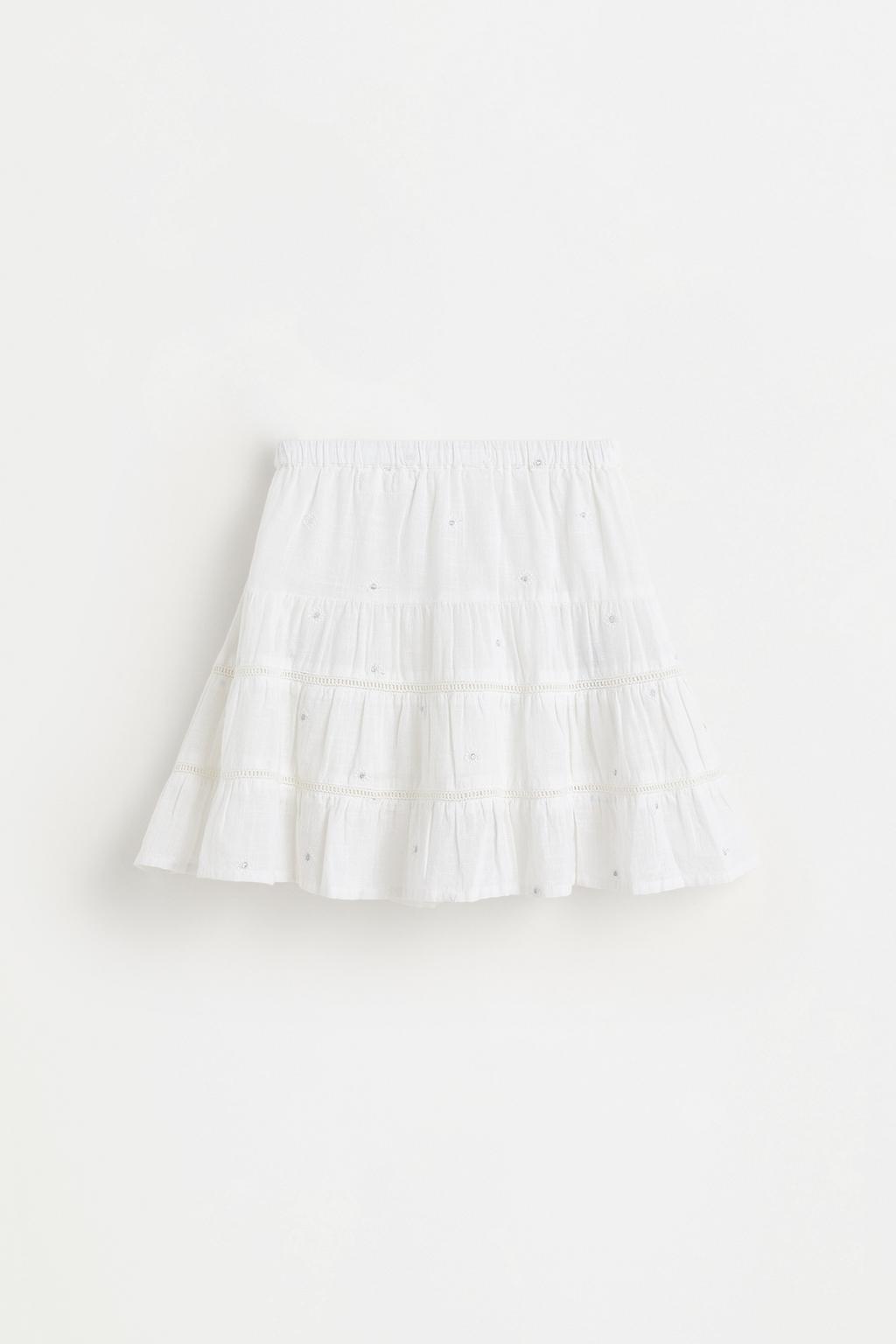 Metallic embroidered skort
