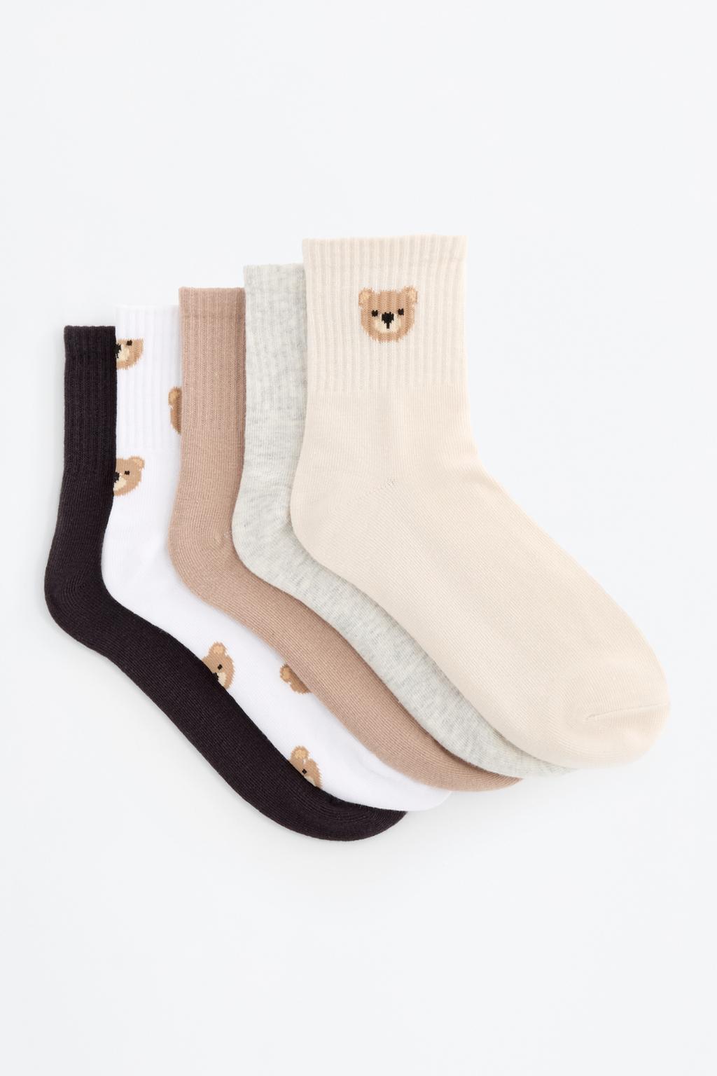 5-pack of short bear socks