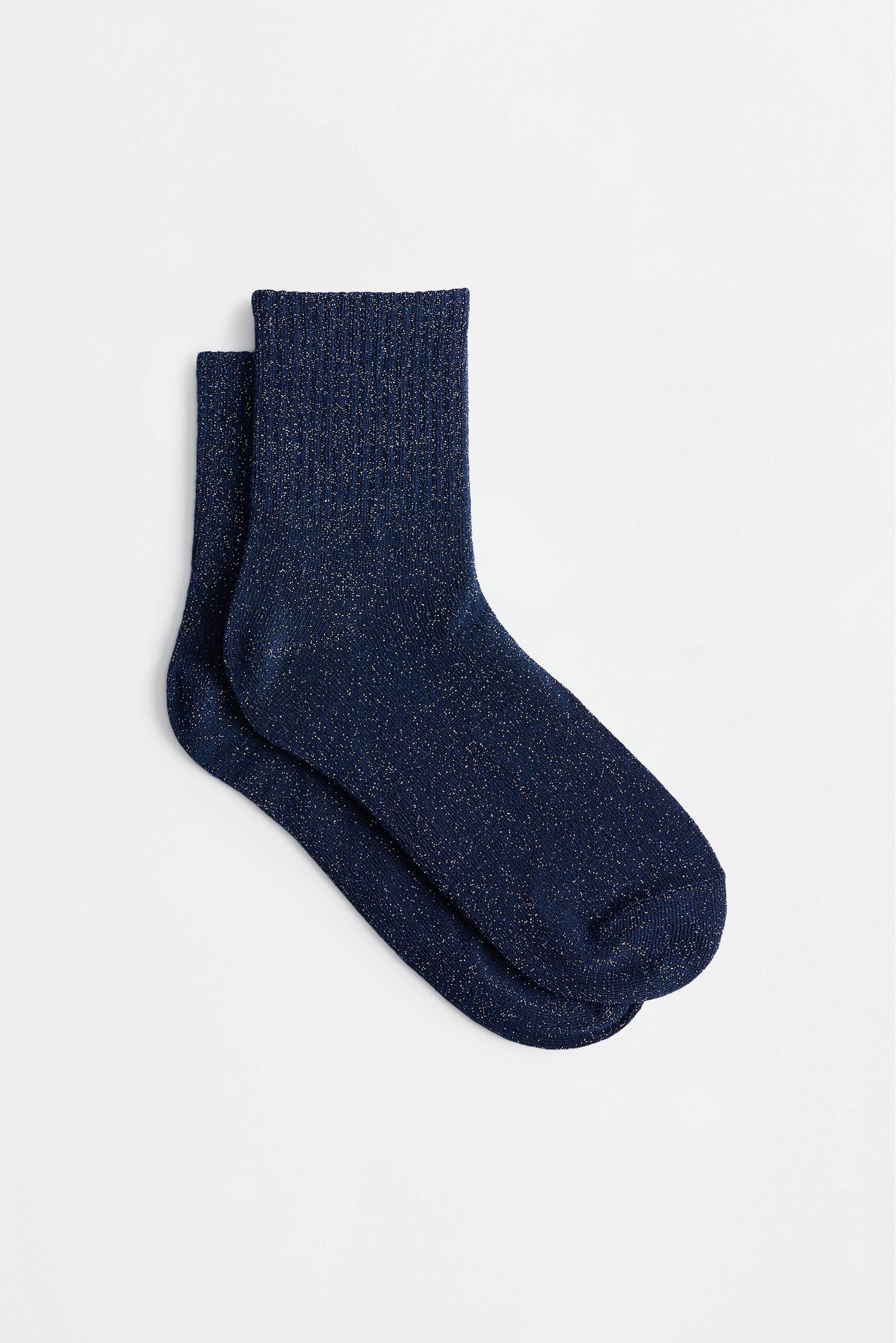Shimmer ankle socks (7-pack) — BLUE TONES