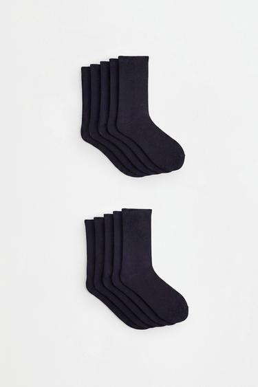 Plain long socks (10-pack) — BLACK 1