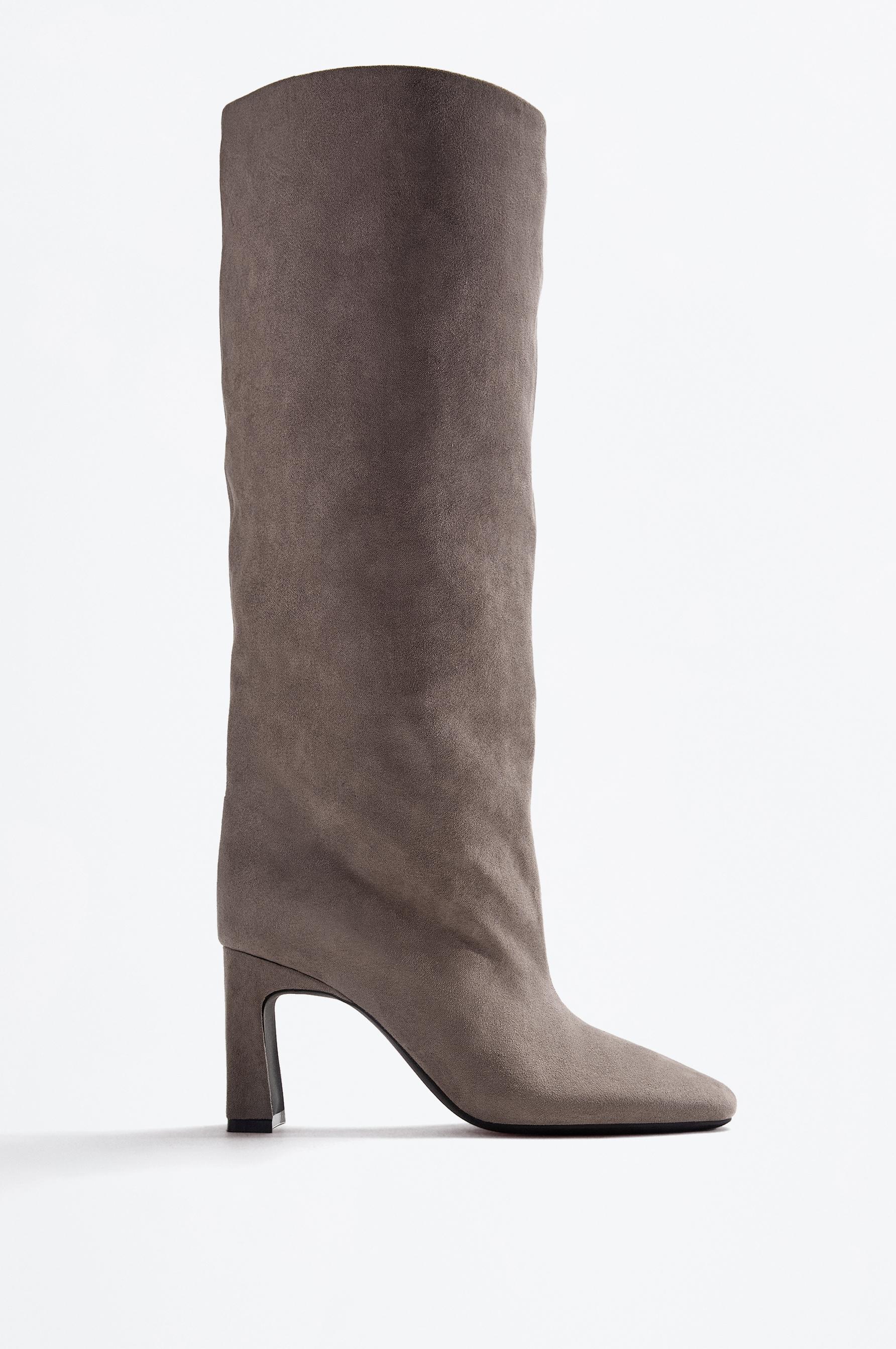 Bota alta tacón efecto ante