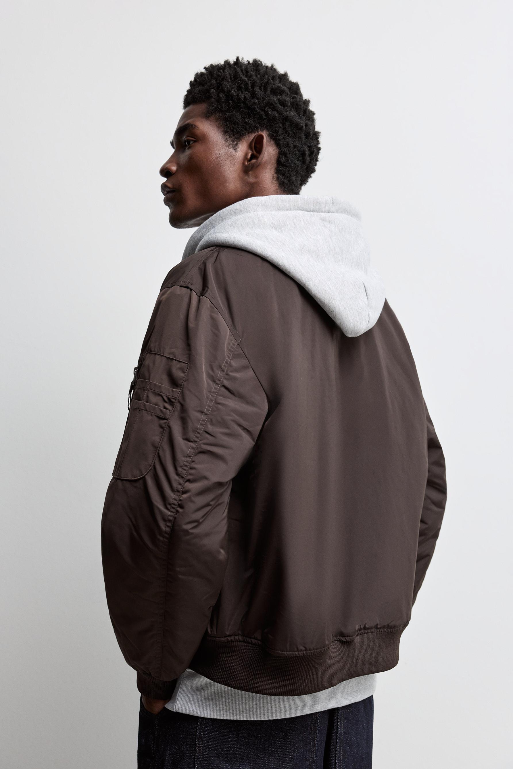 Quilted bomber jacket — CHOCOLATE