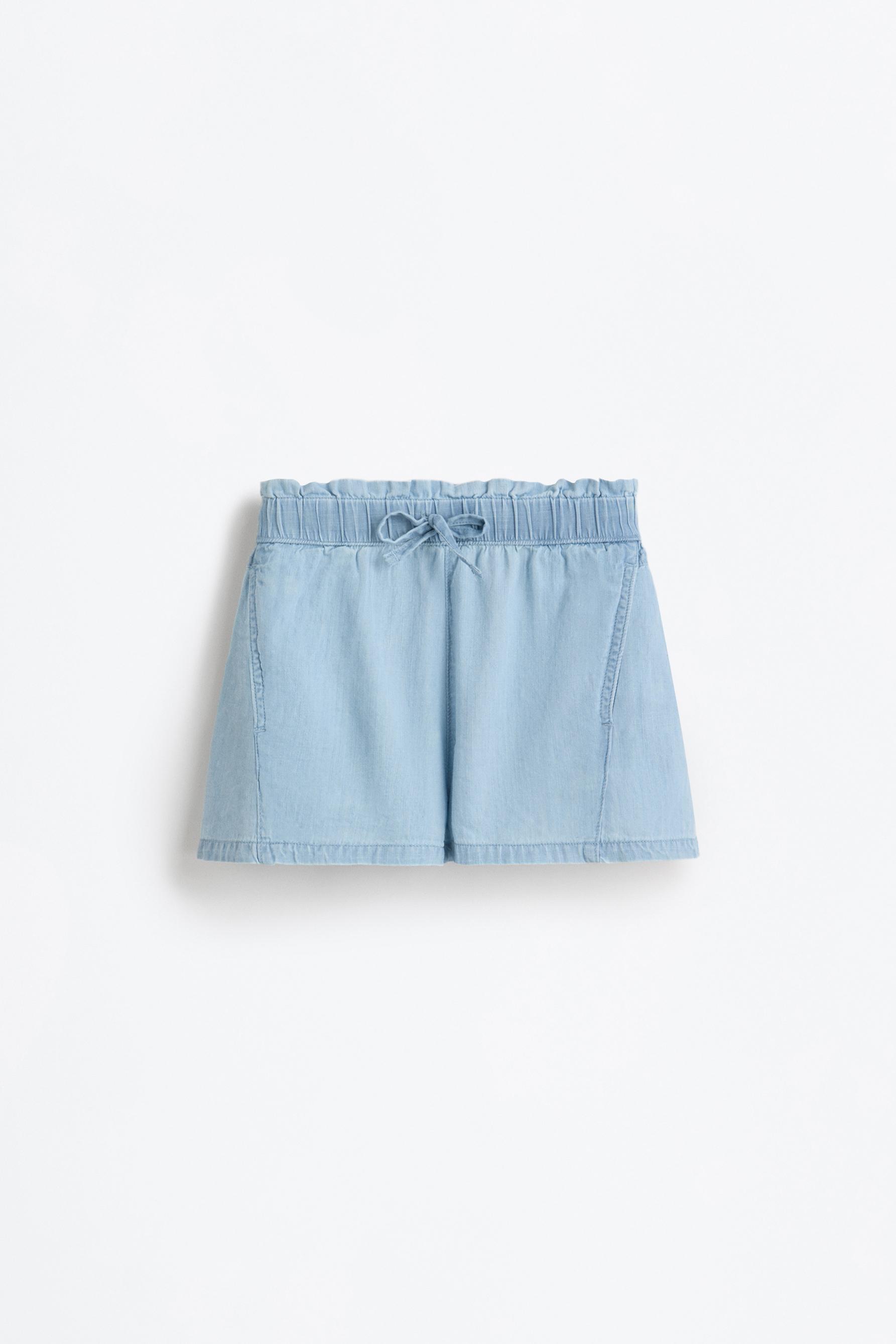Lightweight denim shorts — FADED BLUE