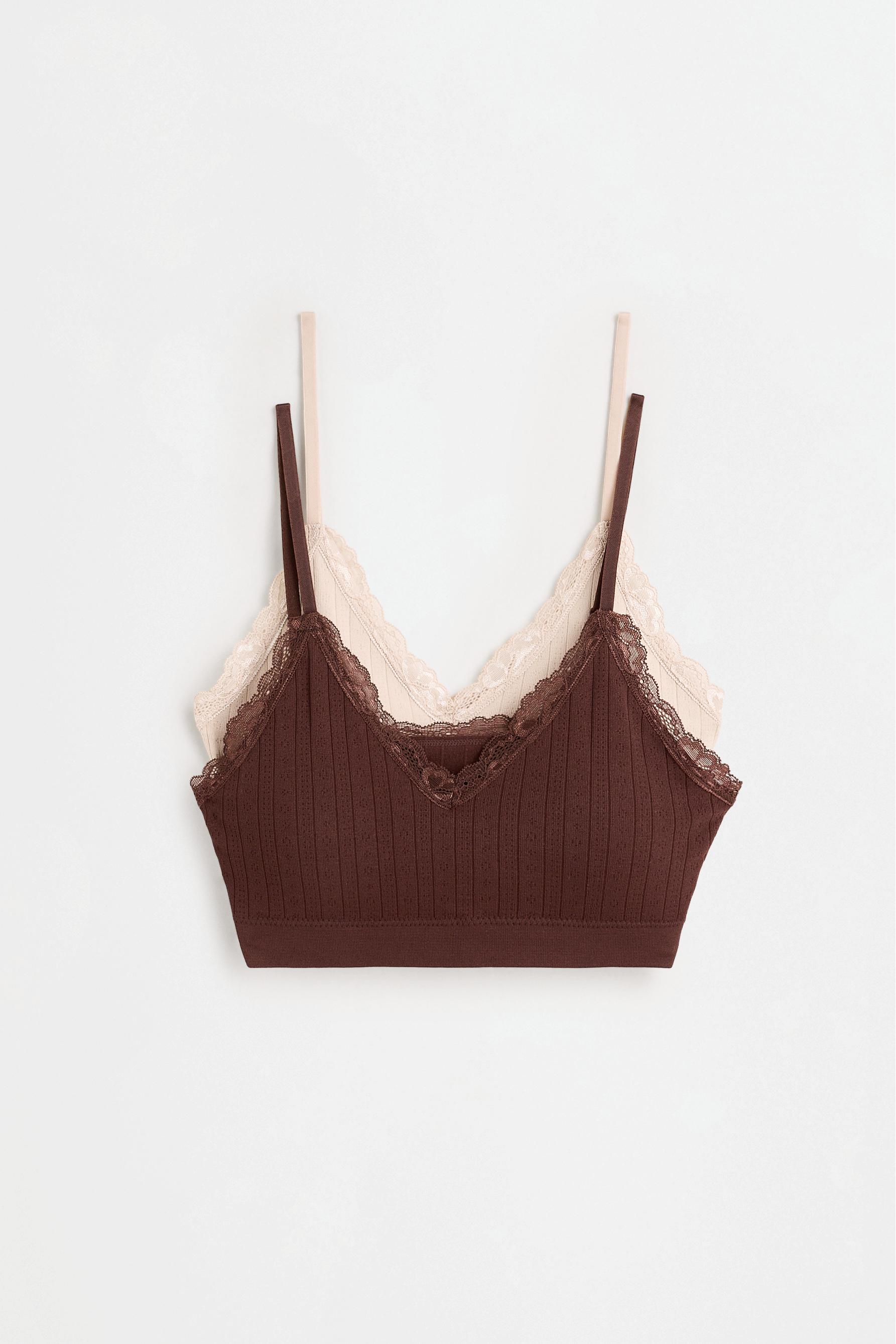 Lace bra tops (Pack of 2) — BROWN TONES