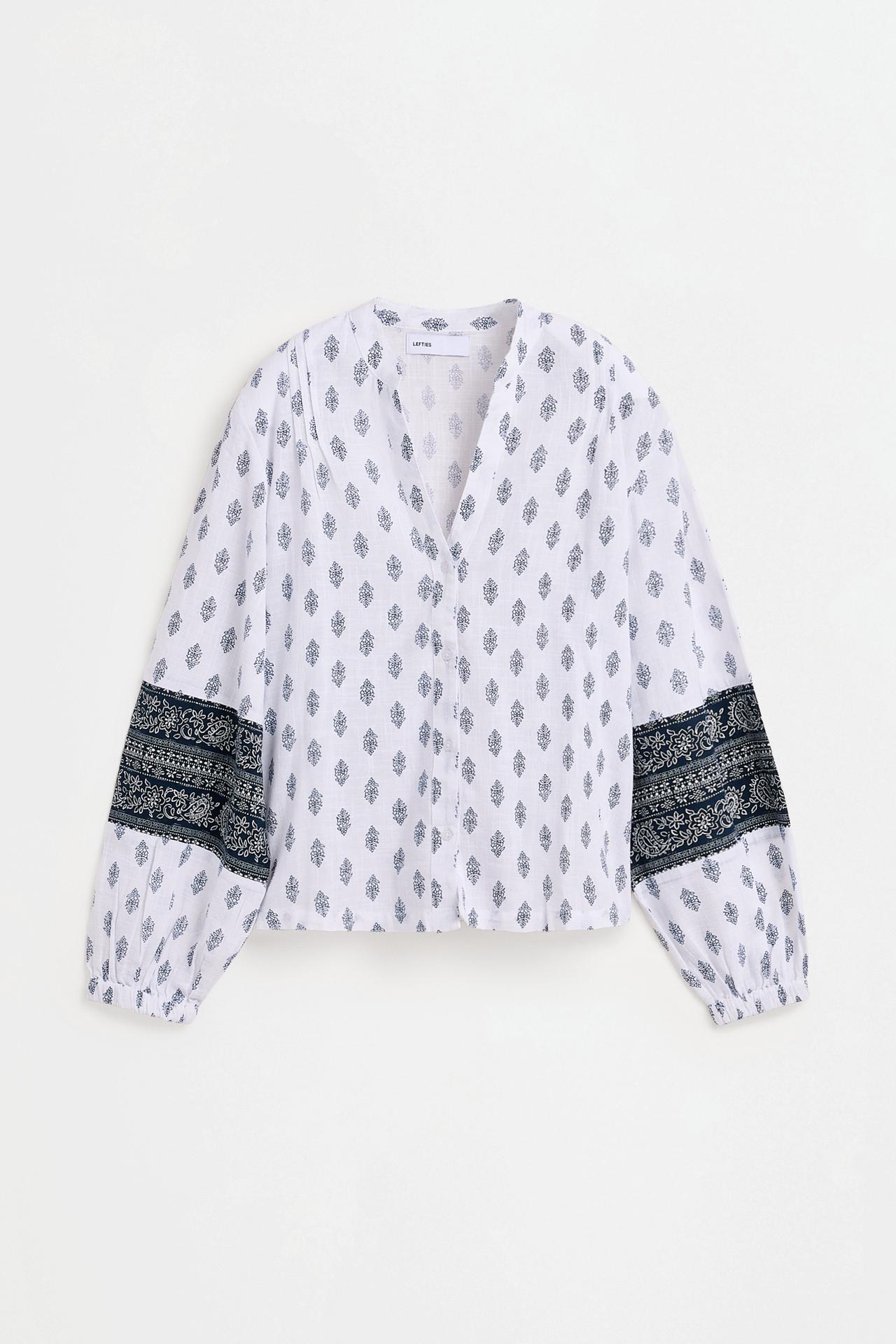 Rustic shirt with sleeve tape — BLUE