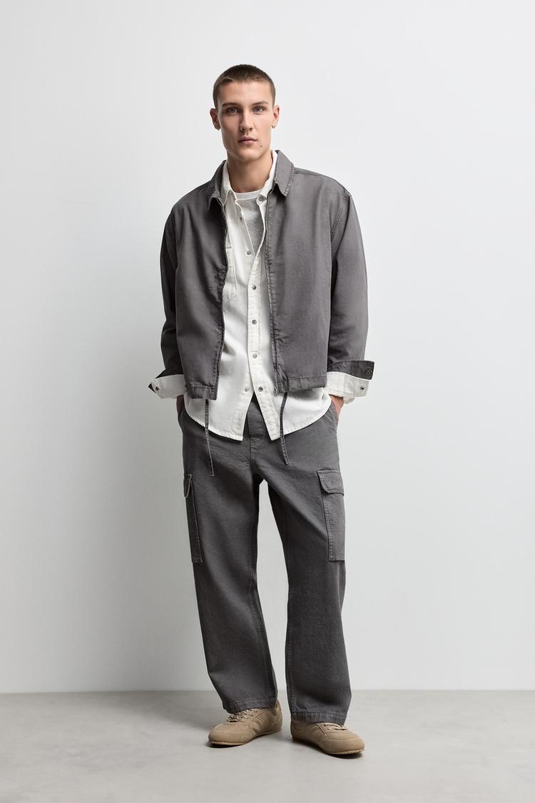 Loose-Fit Cargo Jogger Jeans — DARK GREY