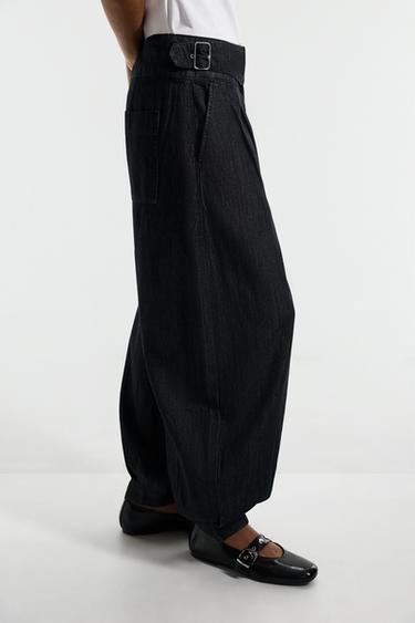 Sarouel trousers with buckle — BLACK 3