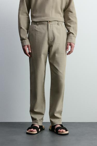 Cotton - linen smart trousers — KHAKI 2