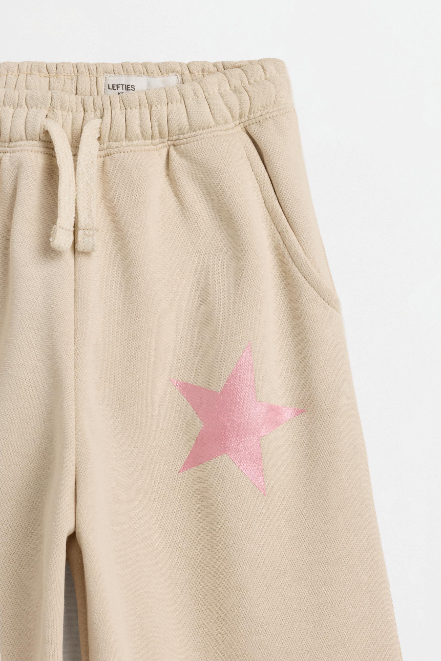 Star print plush culottes — CREAM