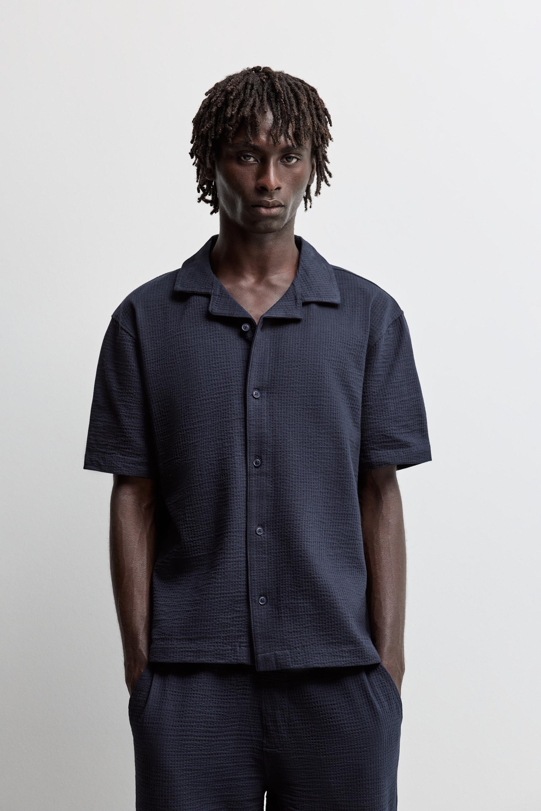 Seersucker shirt — NAVY