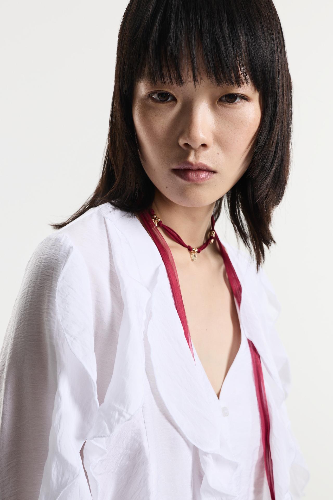 Ruffled Shirt — WHITE