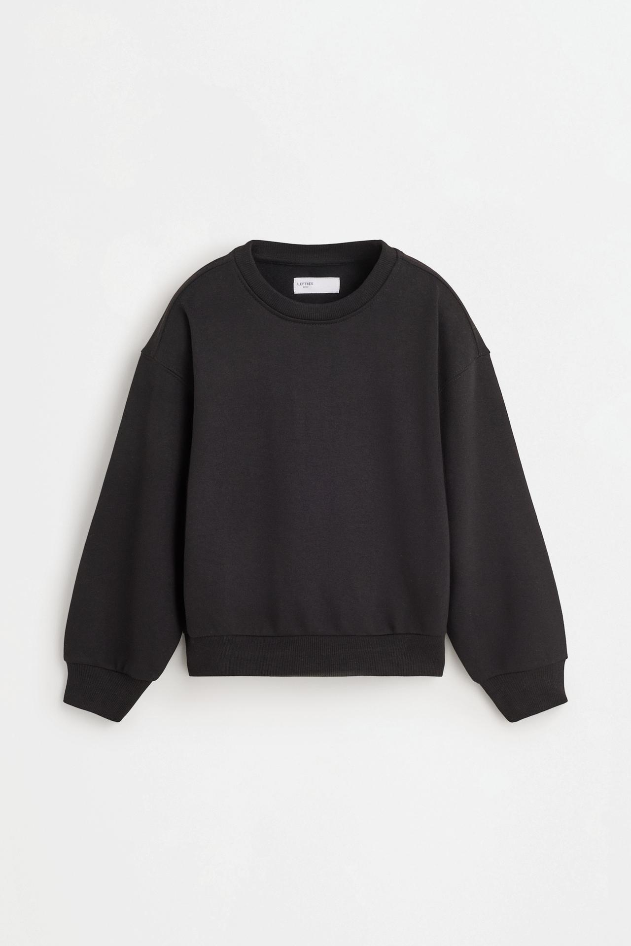 Plain plush sweatshirt — BLACK