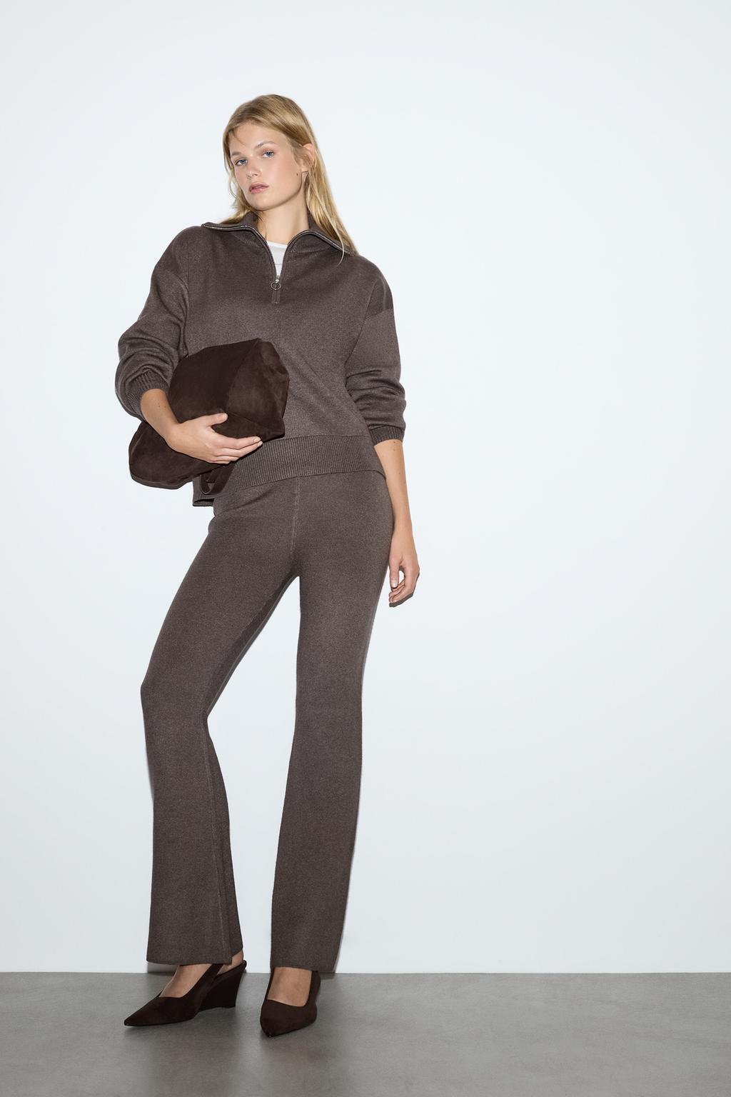 Bell bottom knit trousers